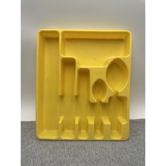 Vintage Rubbermaid 2922 Silverware Tray Utensil Drawer Organizer Retro, YELLOW - Picture 1 of 6